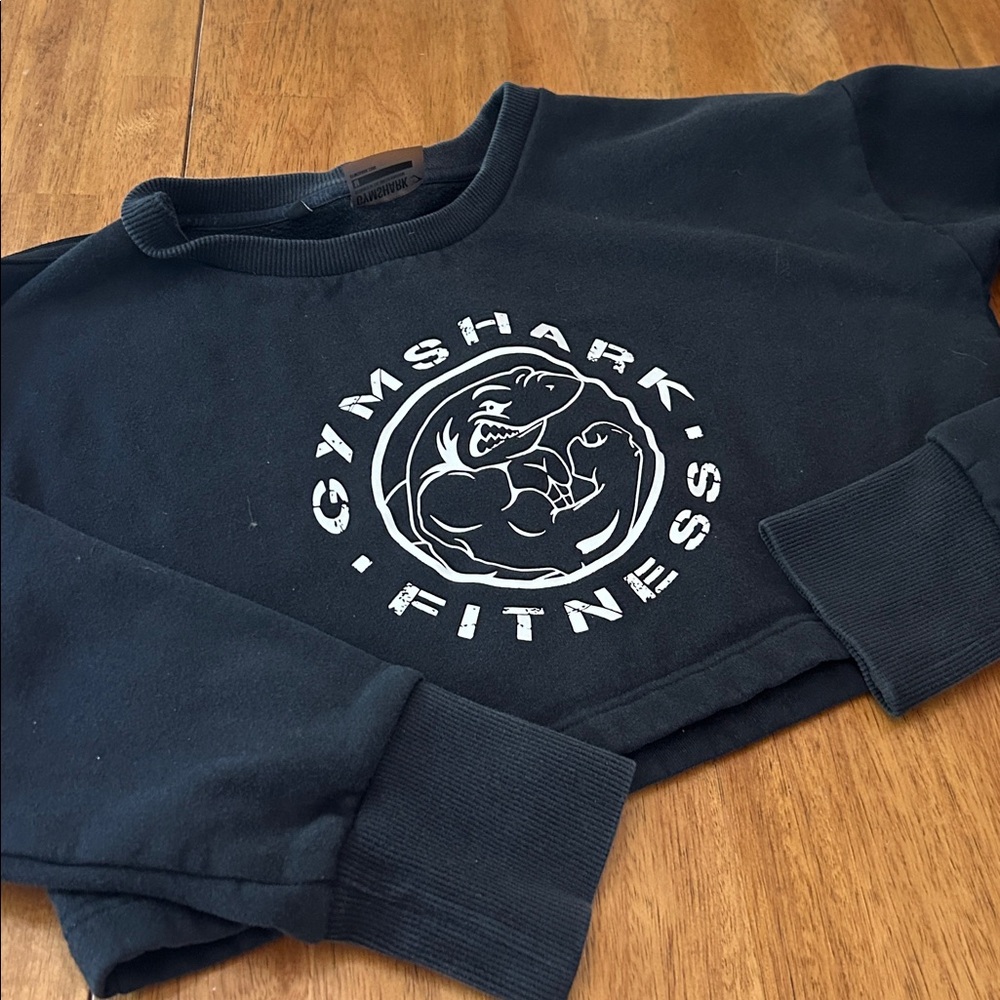 Gymshark Sweatshirt Cropped Logo black medium